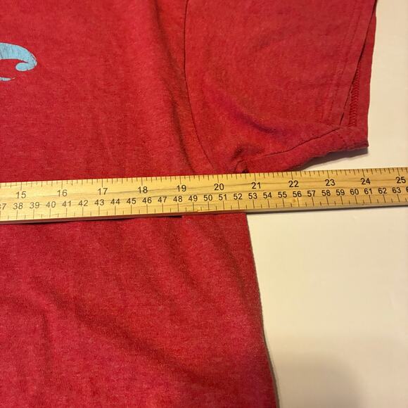 Costa Del Mar T-Shirt Men's L Red Fishing Beach Outdoor Short Sleeve Cotton Poly - Picture 8 of 8